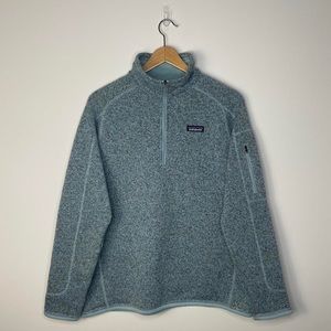 Patagonia Better Sweater Quarter Zip Pullover Teal Blue Size XL EUC